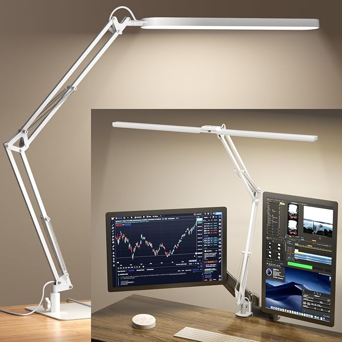 SKYLEO Desk Lamp - LED Desk Light - 5 Color Modes X 11 Brightness Levels, Timmer & Memory Function, Eye Caring, Easy Installation