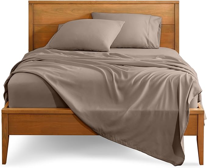 Bare Home California King Sheet Set - 1800 Ultra-Soft Microfiber Cal King Bed Sheets - Double Brushed - Deep Pockets - Easy Fit - 4 Piece Set - Bed Sheets (California King, Taupe)