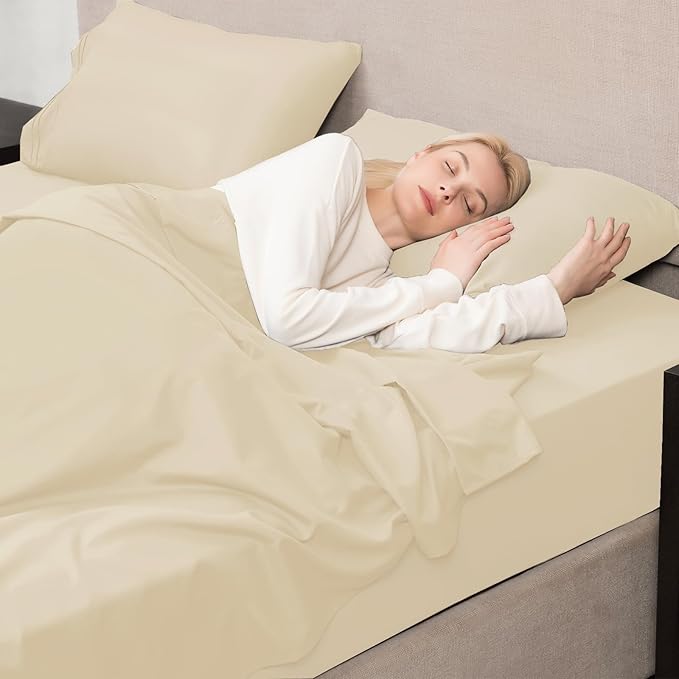 Mejoroom Twin Sheet Set - Hotel Collection Twin Sheets - Bedding Sheets & Pillowcases with Deep Pocket Fitted Sheet, Breathable, Wrinkle & Fade Resistant - 3 Piece(Taupe)