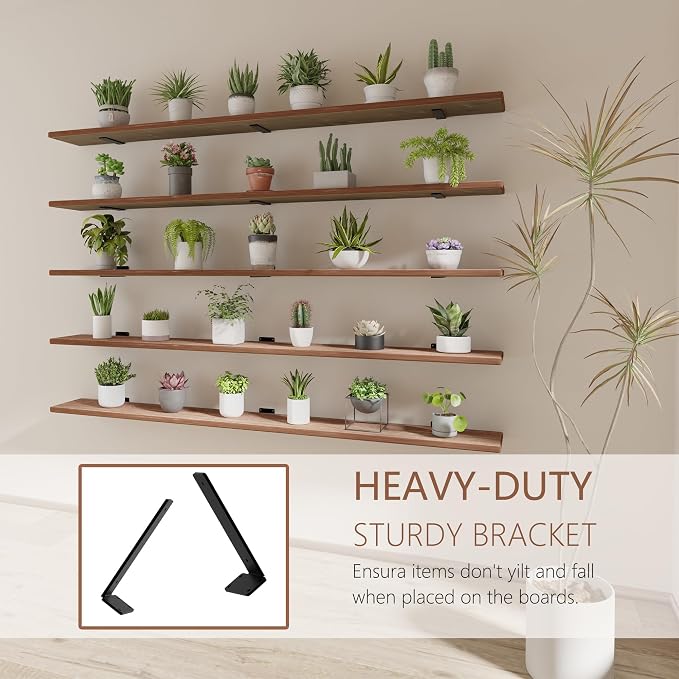 5 Tier Book Shelf,Long Floating Shelf for Wall 72 inch,Farmhouse Bookcase Long Wall Shelves,Wall Mounted Bookshelf Display Shelves