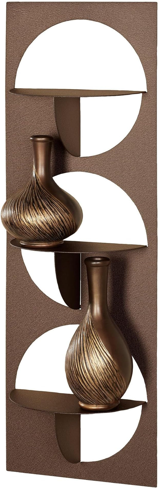 Touch of Class Corydon Vertical Modern Bronze Metal Wall Shelf with Three Shelves | Contemporary Style Shelving Decor for Bedroom, Living Room, Bathroom, Kitchen, Hallway, Entryway