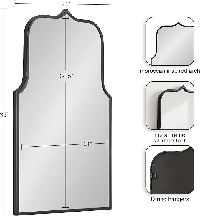 Kate and Laurel Gezella Scallop Arched Wall Mirror