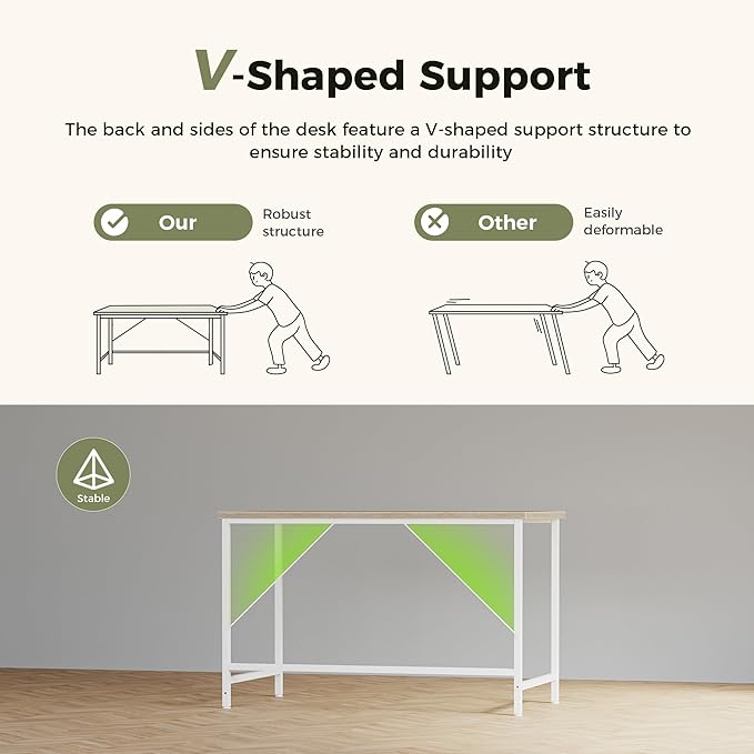 Mericonia 40 inch Computer Desk, Gaming Desk for Small Spaces, Modern Simple Style Table for Home Office, Study Student Writing Table