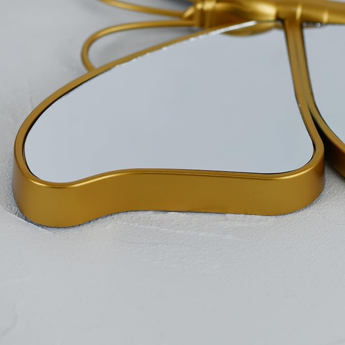 Decorative Butterfly Wall Mirror with Gold Plastic Frame (14.5x11.8inch)