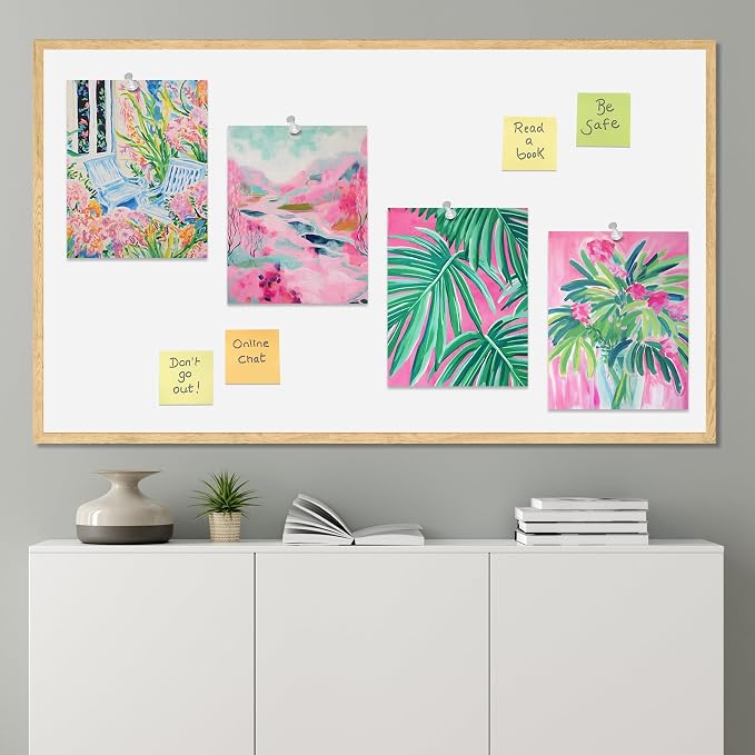 SIGNWIN Adhesive Canvas Poster Tropical and Floral Bright Botanical Preppy Room Decor Pink Decor Digital Art Modern Art Decorative Multicolor Scenic for Bedroom - 11"x14"x4