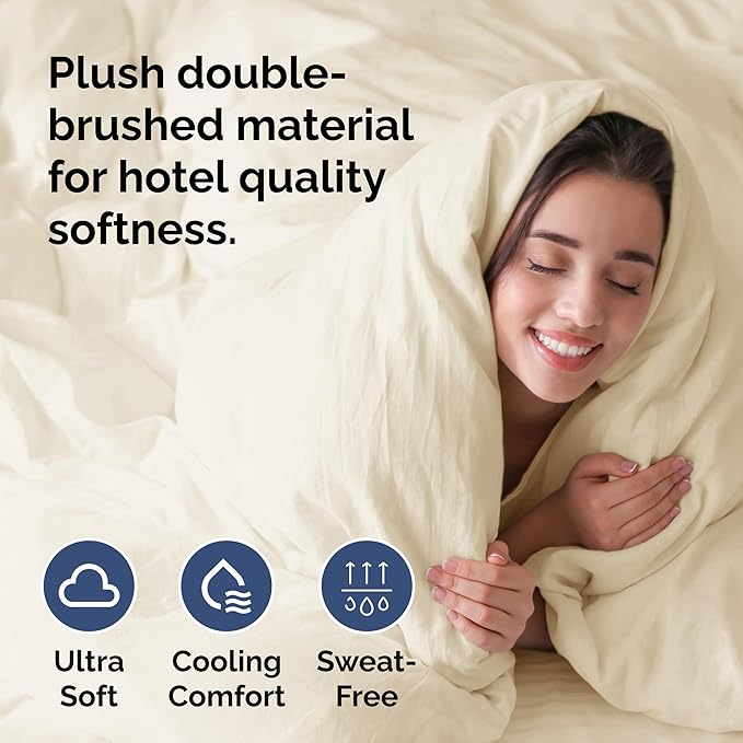 Duvet Cover Twin/Twin XL Size - Extra Soft Twin/Twin XL Size Duvet Cover - Breathable, Easy Care and Fade Free with Zipper Closures & Ties - 68" x 90" Inches - (Off White) Comforter Not Included