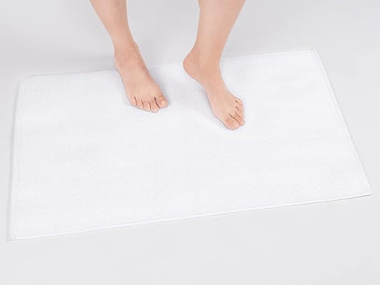 Cotton Paradise 100% Cotton Turkish Bathmat Rug, Soft Absorbent Quick Dry Non Slip, 17x24 Bathmat Rug, Snow White