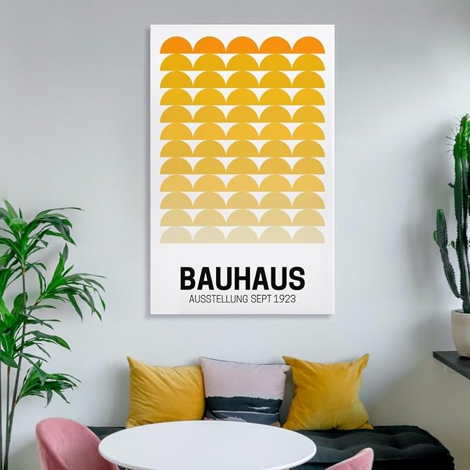 FideMm Bauhaus Vintage Poster,yellow Abstract Retro Art,Bauhaus Wall Art Poster for Room Aesthetics Canvas Wall Art Poster And Print Unframe-style 24x36inch(60x90cm)
