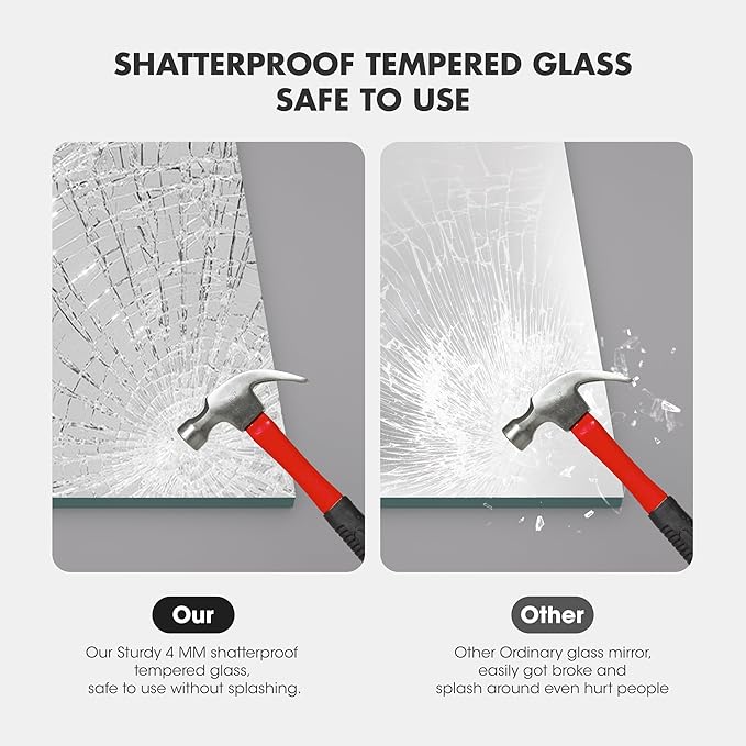 Hasipu Home Gym Workout Mirror 40" L x 30" W-1pc Large Full Length Mounted Full Body Frameless Mirror for Workout, Yoga, Garage, Bedroom, Dance