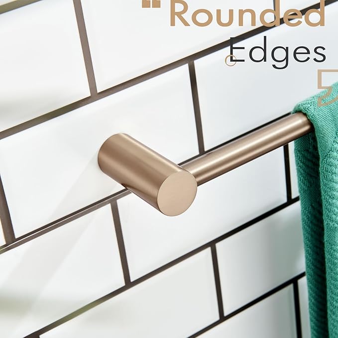 KOKOSIRI Towel Holder for Bathroom Wall 16-Inch Hand Towel Bar Hangers Bathroom Accessory Wall Mounted Champagne Bronze Stainless Steel, B4007CPG-L16