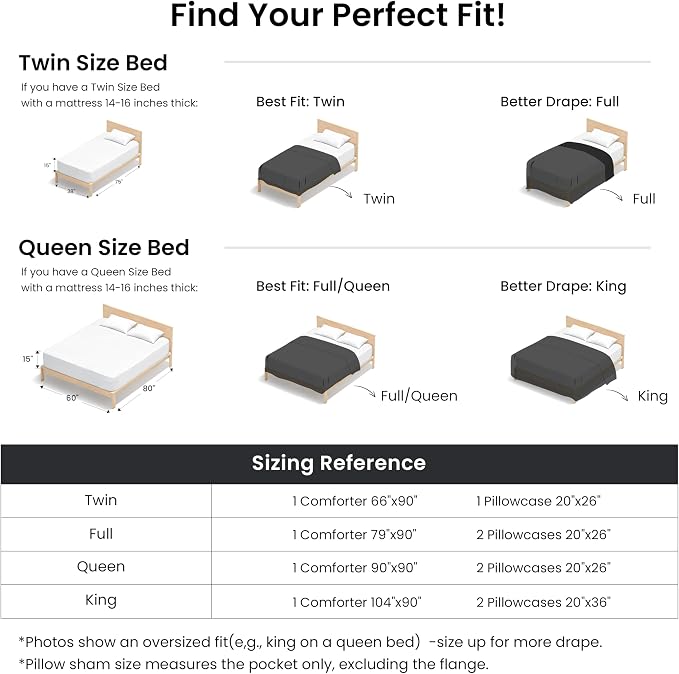 Love's cabin Black Twin/Twin XL Comforter Set, 2-Piece Prewashed Bed Set with 1 Comforter (66 x 90 in) & 1 Pillowcase, Lightweight & Breathable for All Seasons | Soft