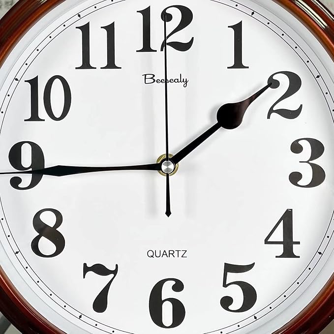 Desk Clock for Table Decor,Retro Mantel Clock Battery Operated for Fireplace Mantel, Living Room,Bedroom,Office,Desktop Decoration (Brown)