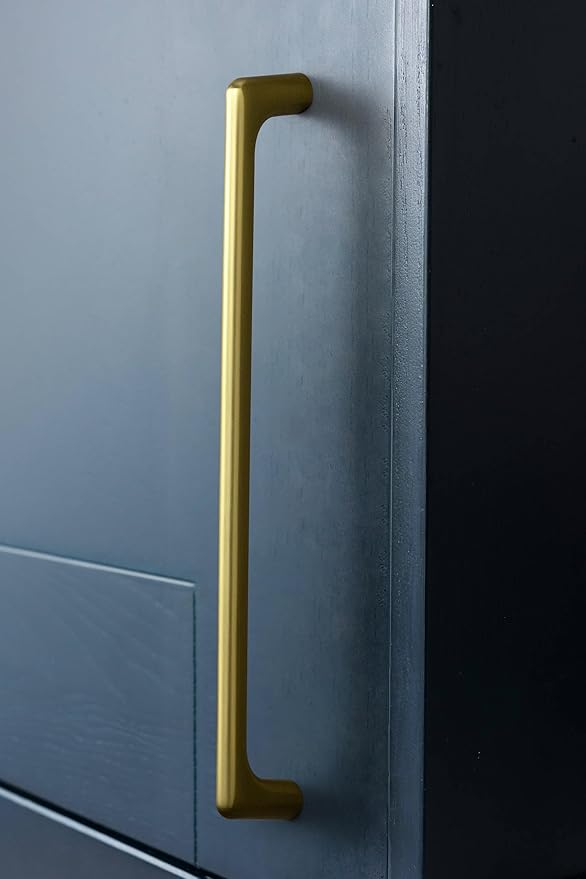 Goo-Ki Brushed Gold Cabinet Pulls with 6.3''（160mm Hole Centers, Modern Style Zinc Alloy Cabinet Handles for Dresser,Wardrobe,Cupboard- 2 Pack