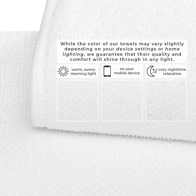 Great Bay Home 100% Cotton Oversized 2 Pack 68x35 Extra Large Towel Set - Absorbent, Quick-Drying, Durable Oversized Bath Sheets for Bathroom Décor (Optic White)