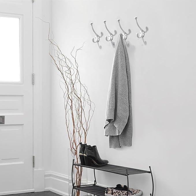 khtumeware The 5 Pack Heavy-Duty zinc Alloy White Coat Hook is Suitable for bathrooms, Behind Doors, bedrooms, corridors, and is a Towel Robe Hooks for Both Household and Commercial use