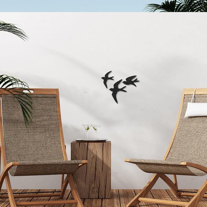 HOLIDYOYO 3Pcs Cast Iron Retro Decor Wall Art Bird Wall Decorations Vintage Ornaments for Home Office