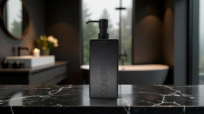 Rectangular Resin Dispenser Premium Bathroom Shampoo Conditioner Body Wash Bottle Modern Refillable Pump Design