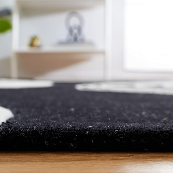 SAFAVIEH Rodeo Drive Collection Area Rug - 6' Square, Black & Ivory, Handmade Mid-Century Modern Abstract Wool, Ideal for High Traffic Areas in Living Room, Bedroom (RD860Z)