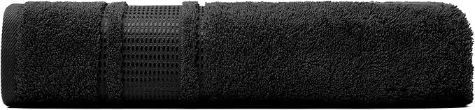 Melissa Linen, Bath Sheet, 100% Turkish Cotton Towel for Bathroom, Absorbent, Quick Dry, Durable and Soft Shower Towel, 35 in x 60 in Large, Spa and Hotel Quality, Jet Black