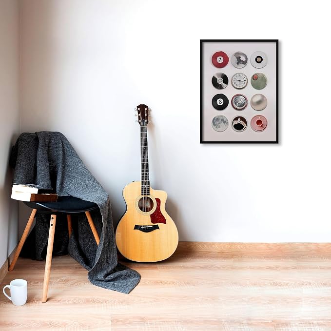 Disco Lucky 8 Ball Poster Trendy Music Record Aesthetic Wall Art Modern Preppy Cool 7 Ball Prints Bar Cart Wall Decor for Living Room 012X16 inch Aluminum Framed