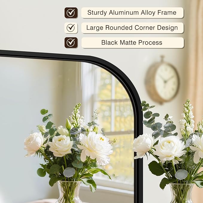 FICTOR Bathroom Vanity Mirror for Wall, 2 Pack 24" x 36" Rectangle Bathroom Mirror for Over Sink, Metal Framed, Hangs Horizontally or Vertically(Black)