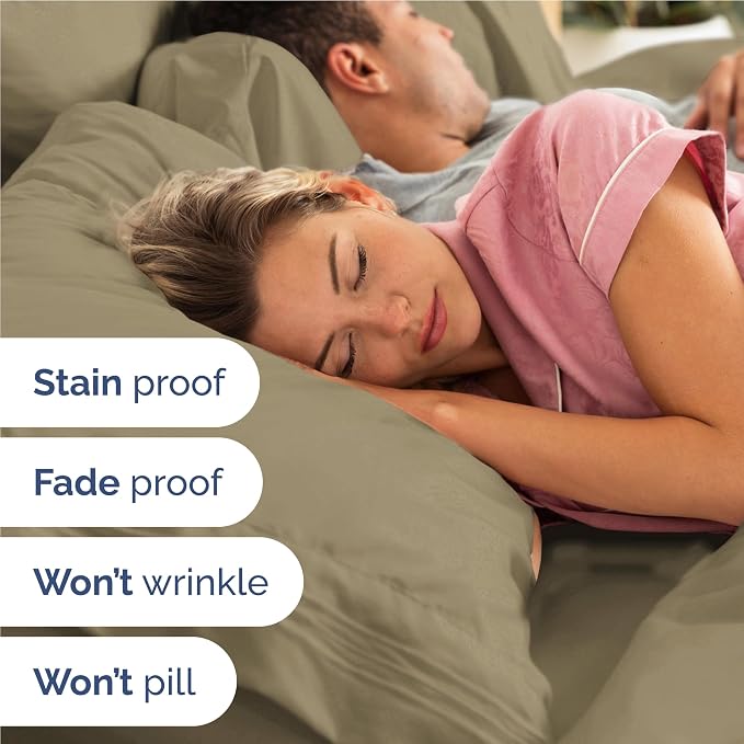 Full Size 4 Piece Sheet Set - Comfy Breathable & Cooling Sheets - Hotel Luxury Bed Sheets for Women & Men - Deep Pockets, Easy-Fit, Extra Soft and Wrinkle Free Sheets - Khaki Oeko-Tex Bed Sheet Set