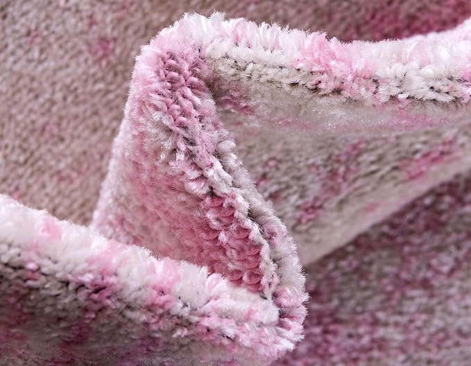 Unique Loom Bromley Collection Area Rug - Wells (2' x 13' 1" Runner, Pink/ Ivory)