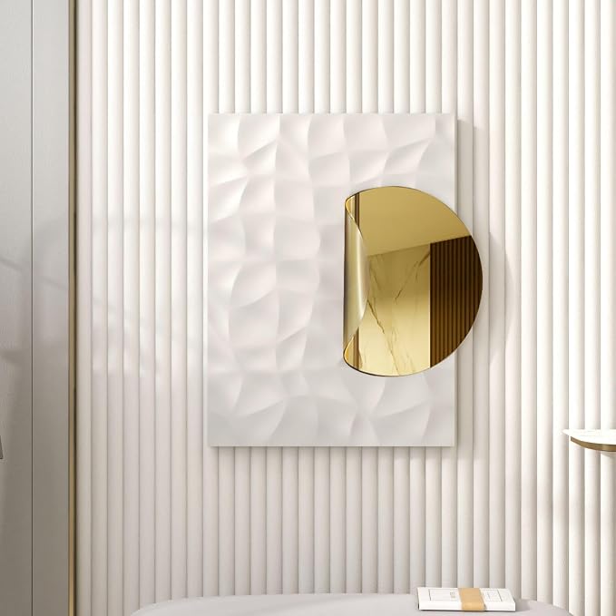 homary Large Modern Metal Wall Art, 3D Geometric Gold Abstract Rectangle Wall Sculpture, Contemporary Wall Hanging Decor for Living Room, Bedroom, Office, Entryway