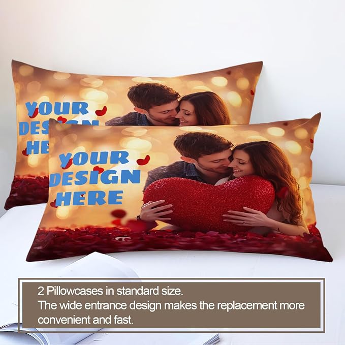 Custom Comforter Set Personalized Patterned Comforter Customized Duvet Cover Personalized Bedding Set, Suitable for Birthday, Christmas, Valentine's Day, Anniversary