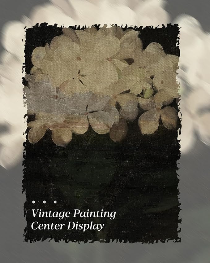 HUARCEY Gold Framed Vintage Wall Art: White Hydrangea by James Stuart Parker (12"x16") for Living Room, Bedroom, Kitchen & Office