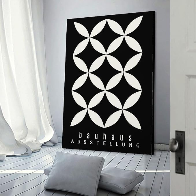 FideMm Bauhaus Print Poster,black And White Poster,Abstract Art,Minimalist,Stylish Mid Century Art Poster for Room Aesthetics Canvas Wall Art Poster And Print Frame-style 20x30inch(50x75cm)