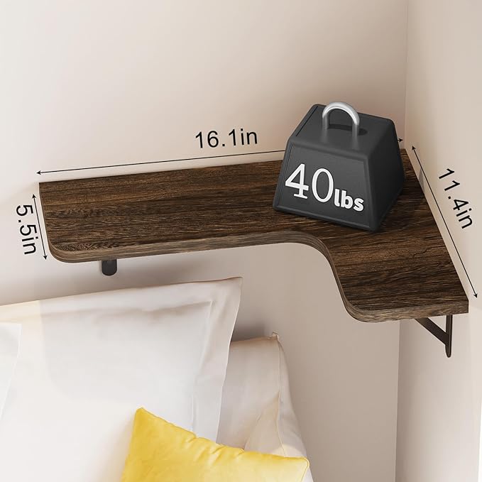YGEOMER Corner Floating Shelves, Wall Mounted Corner Shelf for Bathroom, Kitchen, Bedroom, Home Decor, Laundry Room, Living Room(Set of 4 Dark Carbonized Black)