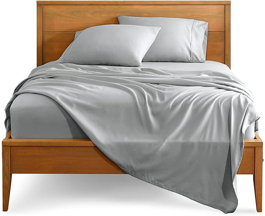 Bare Home California King Sheet Set - 1800 Ultra-Soft Microfiber Cal King Bed Sheets - Double Brushed - Deep Pockets - Easy Fit - 4 Piece Set - Bed Sheets (California King, French Grey)