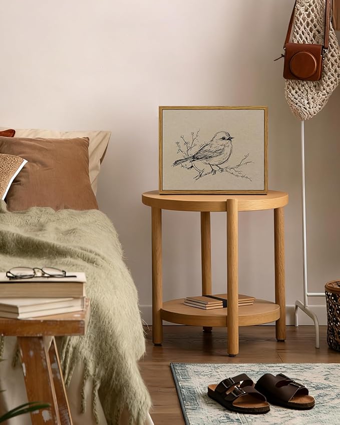 InSimSea Vintage Framed Wall Art Sparrows on branches Canvas Prints, Vintage Home Decor, Print Framed Painting Picture,For Living Room, Study, And Dining Room Wall Decor 10L x 8W
