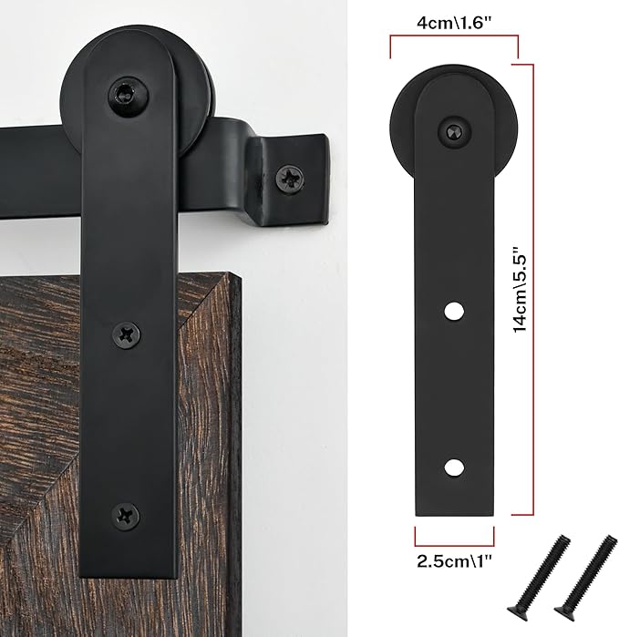COGOOD Farmhouse Barn Door Mirror - 25 x 38 Rustic Bathroom Mirror for Living Room, Entryway, Vanity Wall Decor (Black Brown)