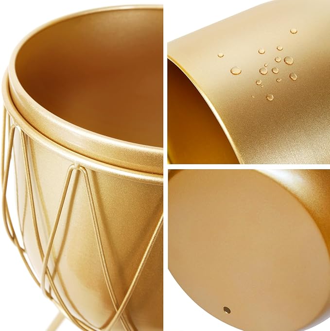 Planter Pot with Stand, 10" Mid-Century Tall Plant Pot with Legs for Indoor Plants,22.8'' high (Creative-Gold-X-Large)