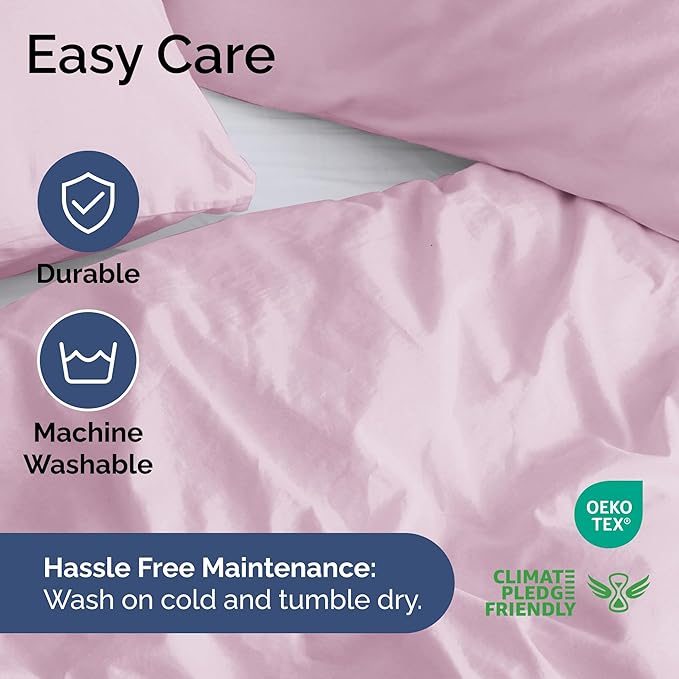Duvet Cover Twin/Twin XL Size - Extra Soft Twin/Twin XL Size Duvet Cover - Breathable, Easy Care and Fade Free with Zipper Closures & Ties - 68" x 90" Inches - (Light Pink) Comforter Not Included