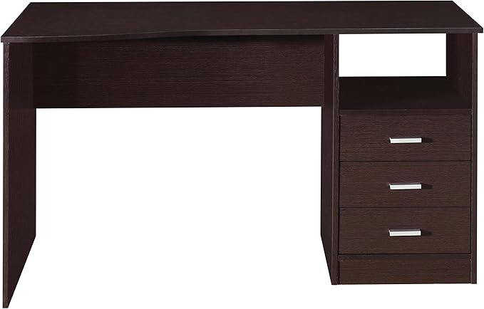 Techni Mobili 51" W Classic Computer Desk with Drawers, 3-Drawer Home Office Desk with Storage (Brown)