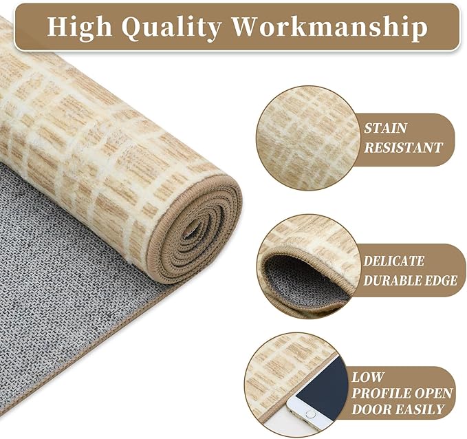 Washable Rug 10x13 Area Rug for Bedroom Modern Living Room Rug Contemporary Large Area Rug Non Slip Throw Rugs Stain Resistant Carpet for Department Dining Room 10'x13' Yellow
