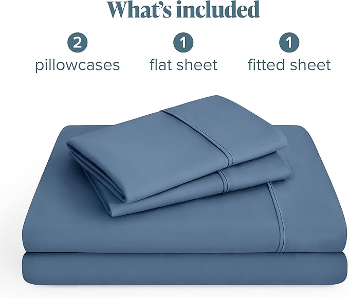 Bare Home King Sheet Set - 1800 Ultra-Soft Microfiber King Bed Sheets - Double Brushed - Deep Pockets - Easy Fit - 4 Piece Set - Bedding Sheets & Pillowcases (King, Coronet Blue)