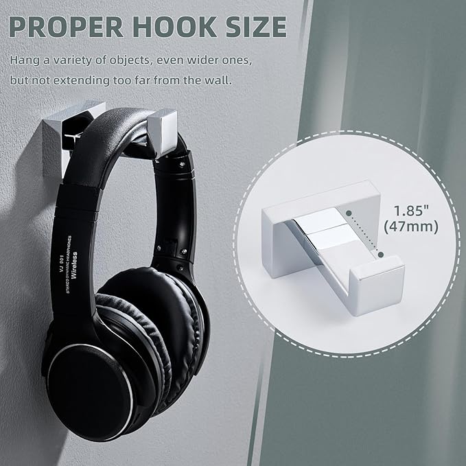 Suyar Bathroom Towel Hook, SUS 304 Stainless Steel Robe Towel Holder for Wall, Chrome