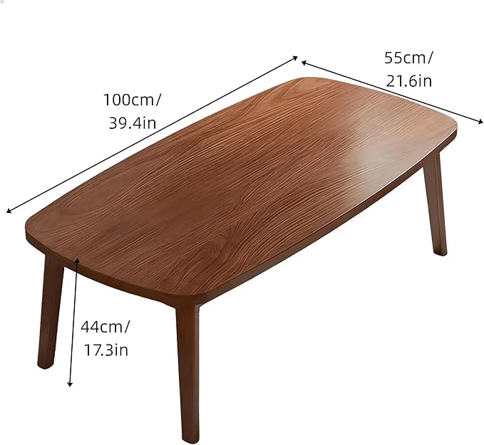 Foldable Coffee Table, Sofa Table, Coffee Tables for Living Room，Minimalist Solid Wood Side Table, Foldable Legs, Walnut Color.(39.4IN)