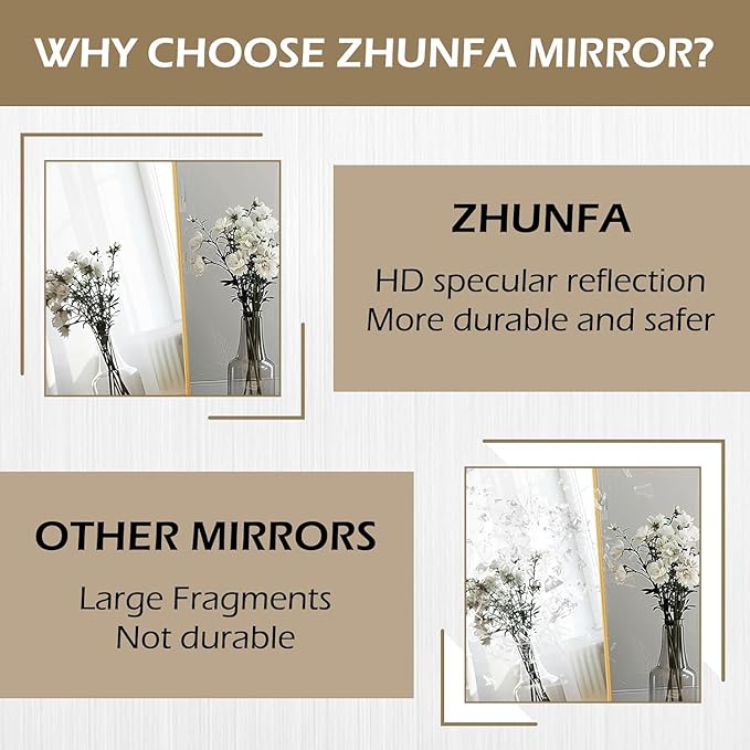 Arched Full Length Floor Mirror, Oval Full Floor Mirror, Large Wall Mounted Arched-Top Body for Living Room, Bedroom, Bathroom, Entryway, Dressing Room (Gold, 64 * 21)