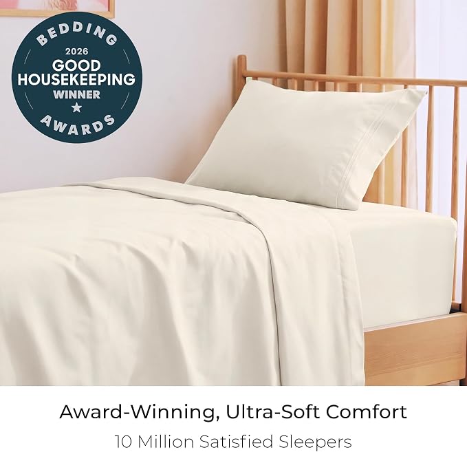 Mellanni Twin Sheets Set - 3 PC Iconic Collection Bedding - Hotel Luxury, Extra Soft, Cooling Bed Sheets - Wrinkle, Fade, Stain Resistant (Twin, Golden Ivory)