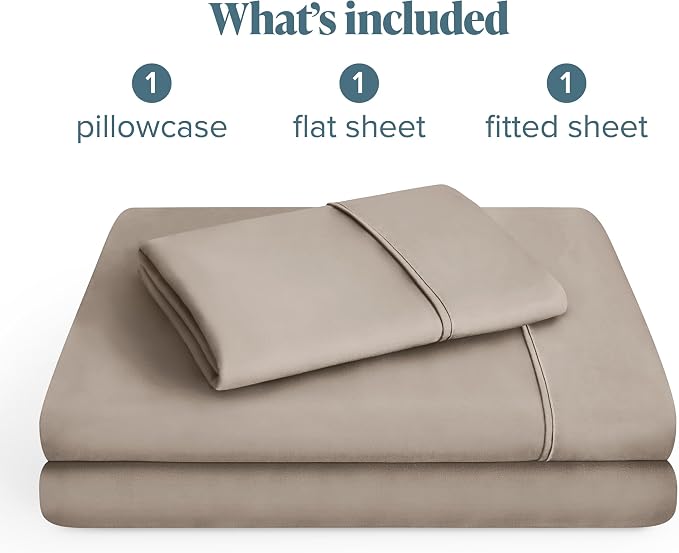 Bare Home Twin XL Sheet Set - 1800 Ultra-Soft Microfiber Twin Extra Long Bed Sheets - Double Brushed - Deep Pockets - Easy Fit - 3 Piece Set - Bedding Sheets & Pillowcases (Twin XL, Khaki)