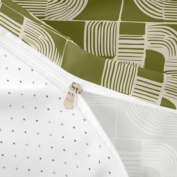 Erosebridal Bohemian Geometric Duvet Cover Toddler Size for Boys Mid Century Abstract Bedding Set Boho Ethnic Comforter Cover for Kids Teens Youth Women Room Modern Abstract Striped Bed Sets