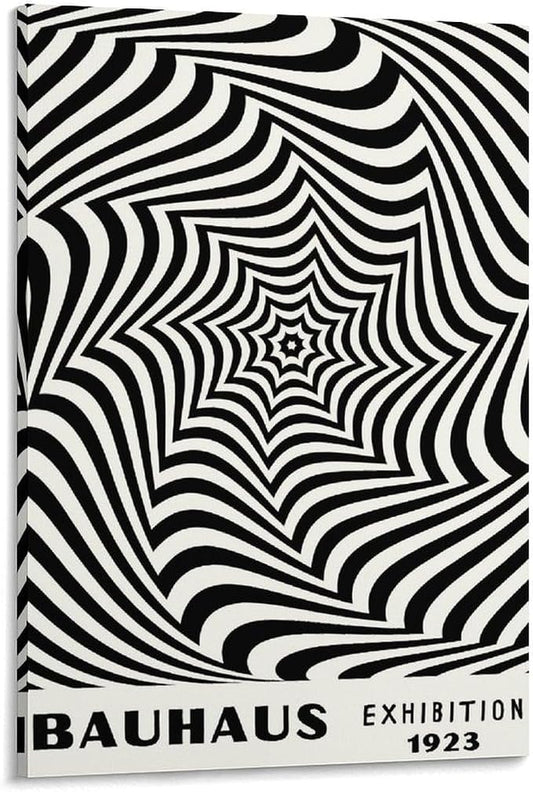 FideMm Bauhaus Print Poster,black And White Poster,Abstract Art,Minimalist,Stylish Mid Century Art Poster for Room Aesthetics Canvas Wall Art Poster And Print Frame-style 20x30inch(50x75cm)