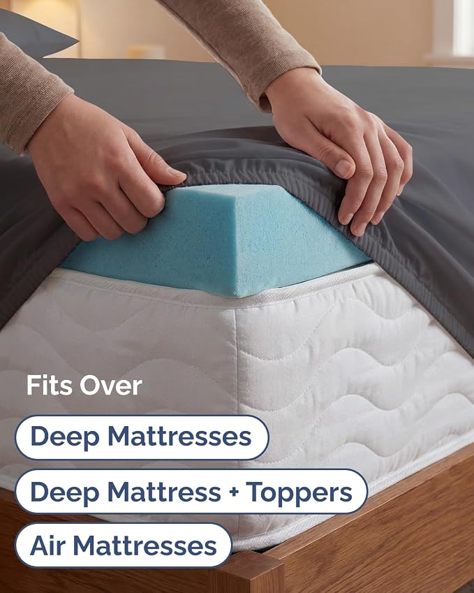 Extra Deep Twin XL Sheet Set - 4 Piece College Dorm Bed Sheets Set with Extra Deep Pockets - Ultra-Soft, Comfy & Breathable Bedding for Women, Men, Kids & Teens - Wrinkle Free & Fade Resistant - Grey
