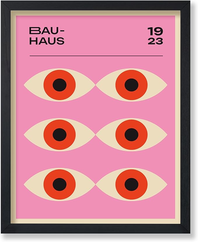Poster Master Bauhaus Poster - Lavender Evil Eye Print - Geometric Art - Chic Boho Design - Mid Century Modern Illustration - Contemporary Art - Great Living Room or Bedroom Wall Decor - 24x32 UNFRAMED Wall Decor