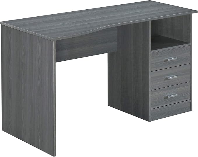 51" W Classic Computer Desk with Drawers, 3-Drawer Home Office Desk with Storage, Grey